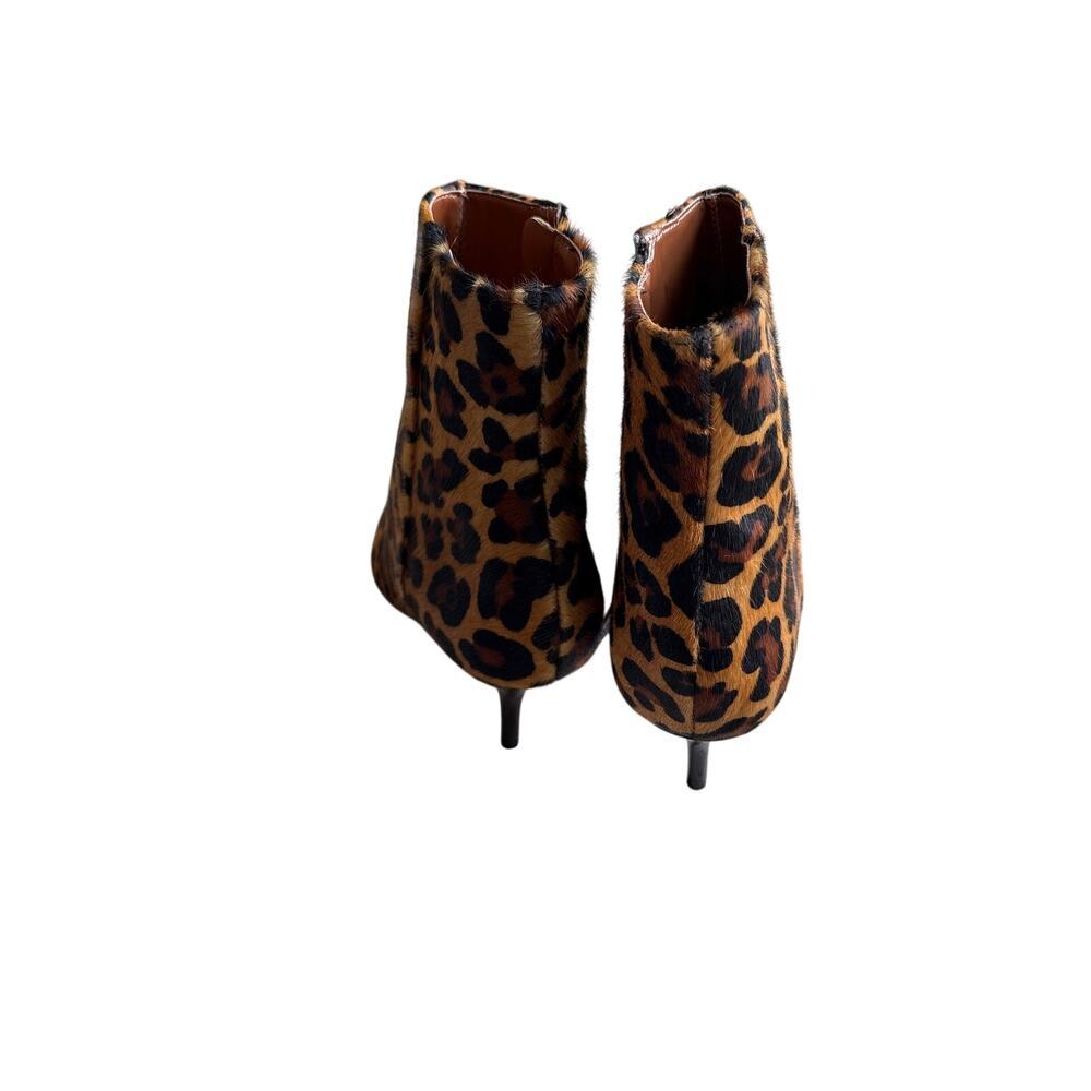 Schutz Leopard Pony Hair Pointy Toe Ankle Boot Side Zip 2" Heel Barely Worn $395 - Picture 4 of 8